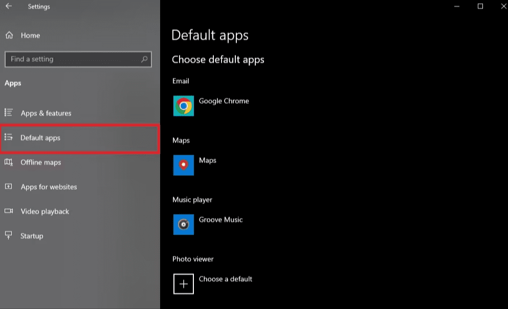 default apps